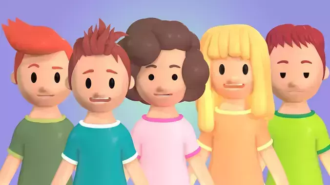 3D Illustration Characters Low-poly 3D model