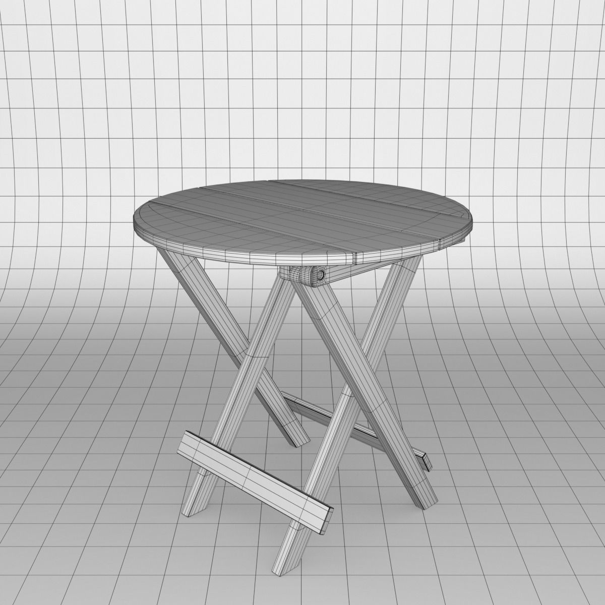 Folding Side Table 3D model_3