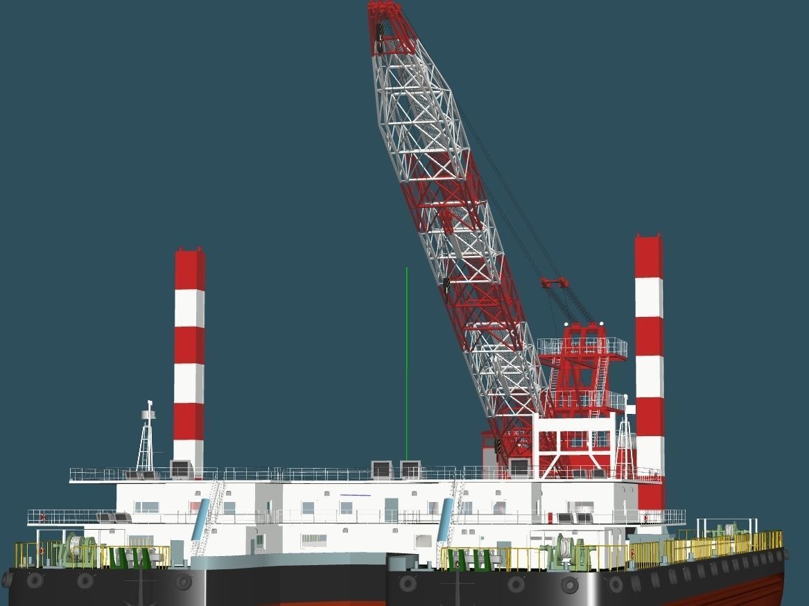 floating crane 3D model_8