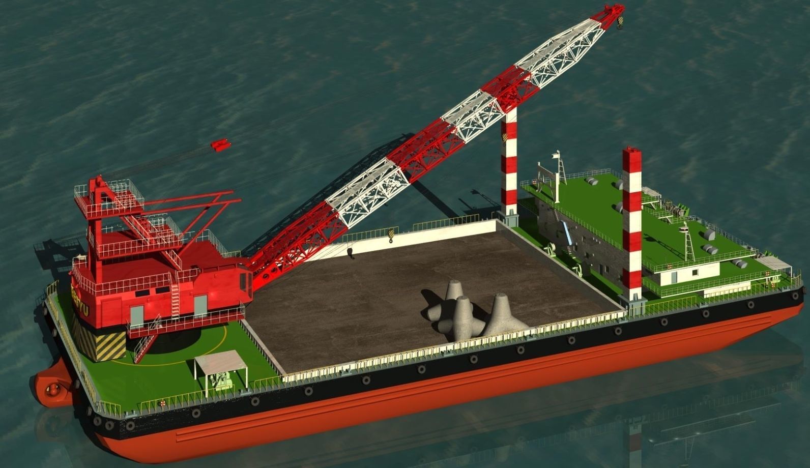 floating crane 3D model_1