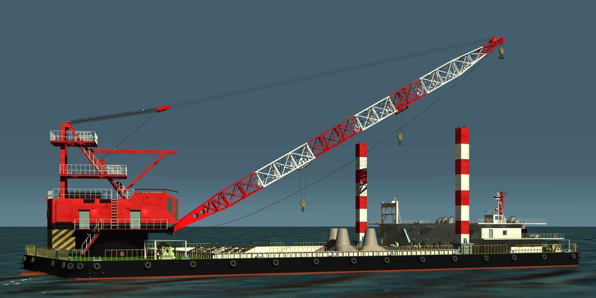 floating crane 3D model_10