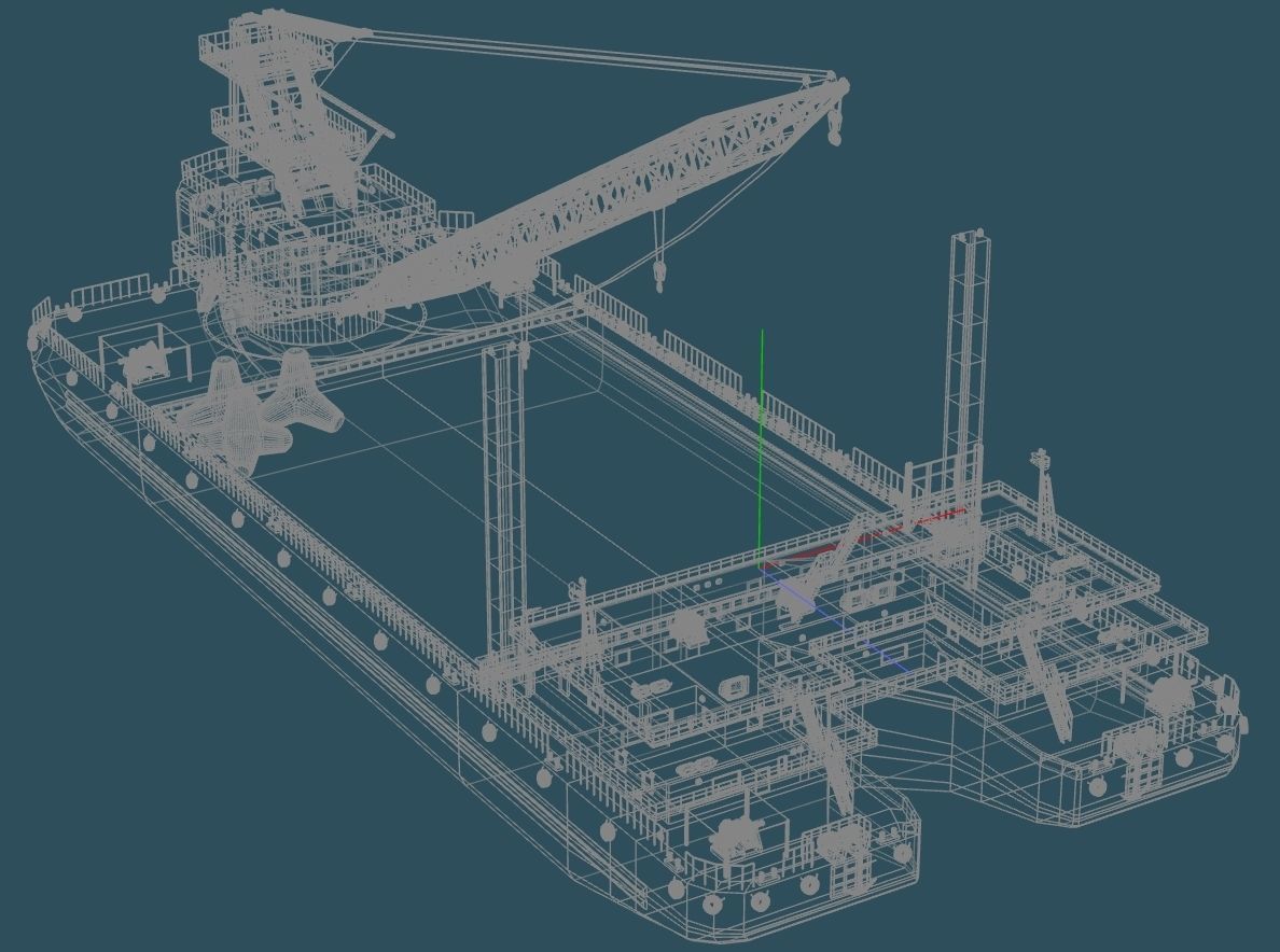 floating crane 3D model_11