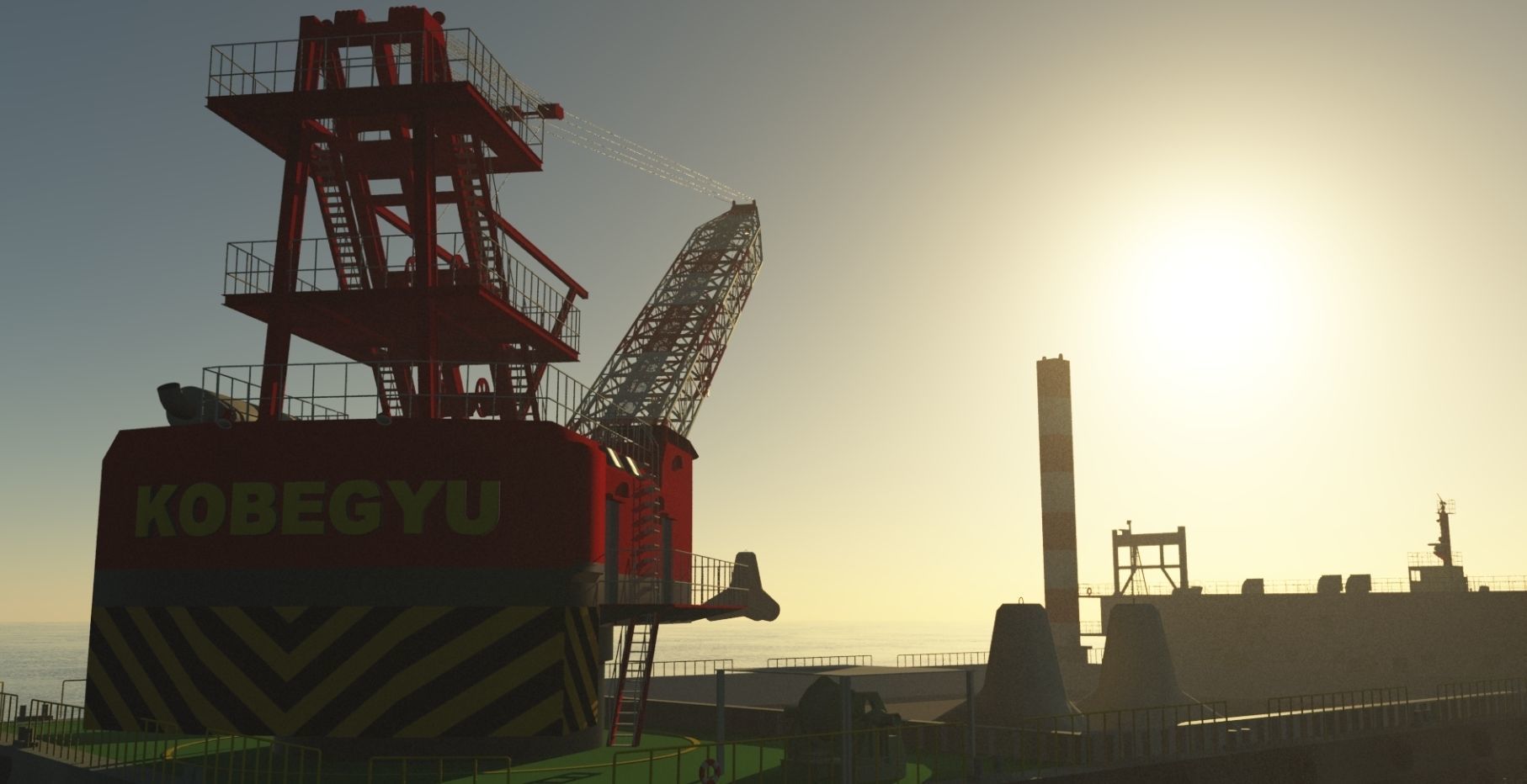 floating crane 3D model_7