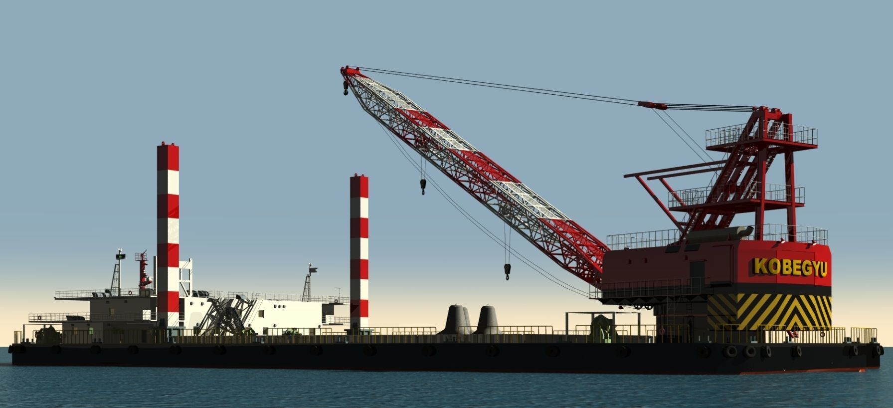 floating crane 3D model_6