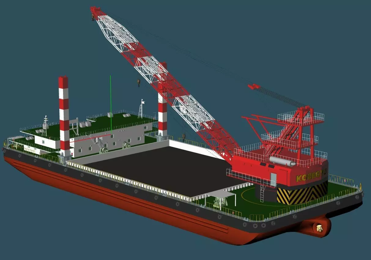 floating crane 3D model_0