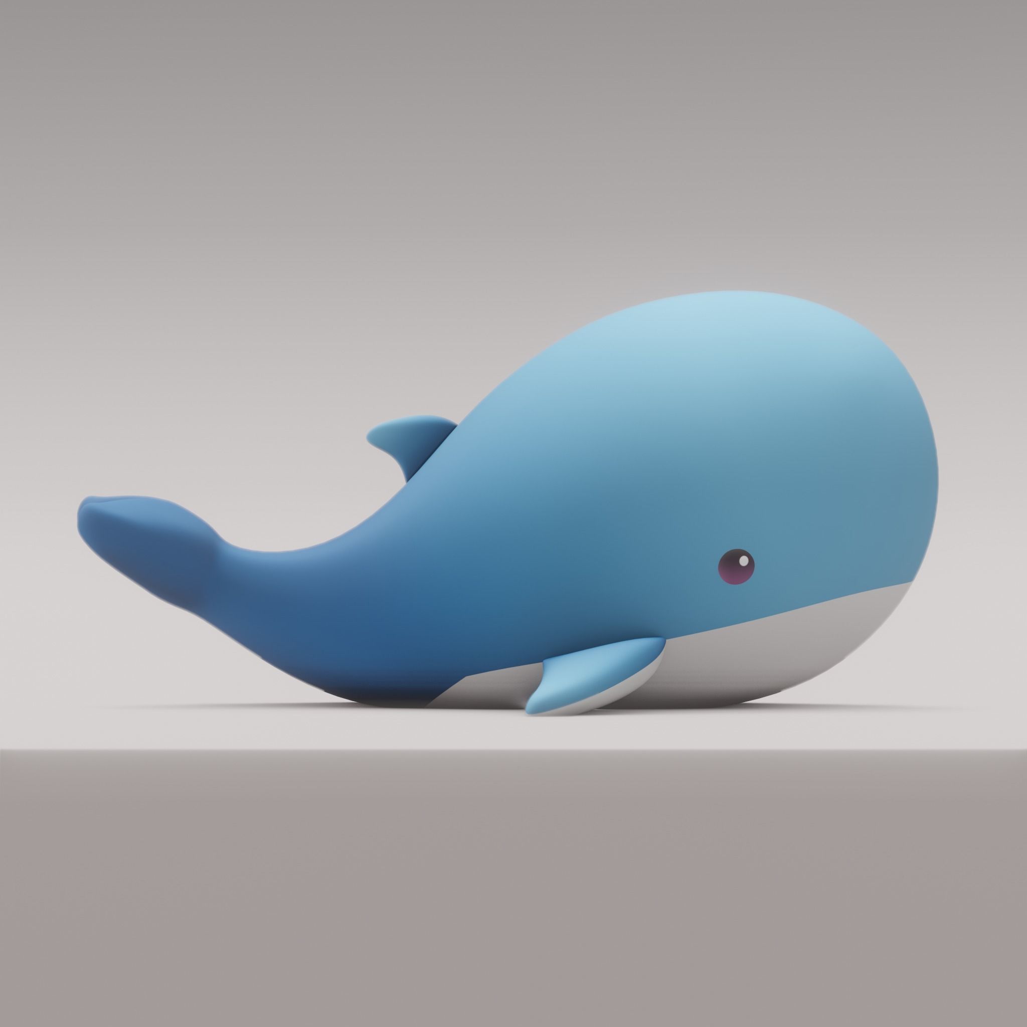 Plush Whale 3D model_2