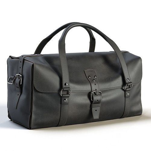 Black Leather Bag Low-poly 3D model