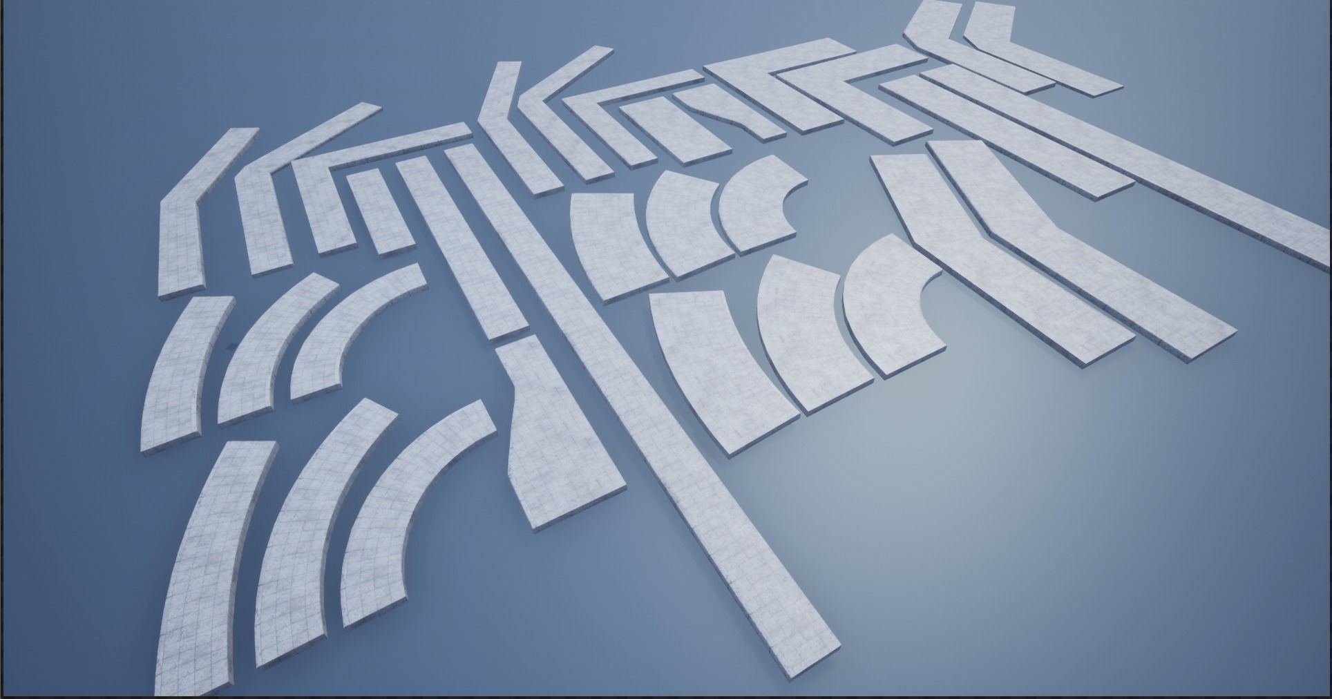 Lowpoly Modular PBR Pavements 2 Low-poly 3D model_1