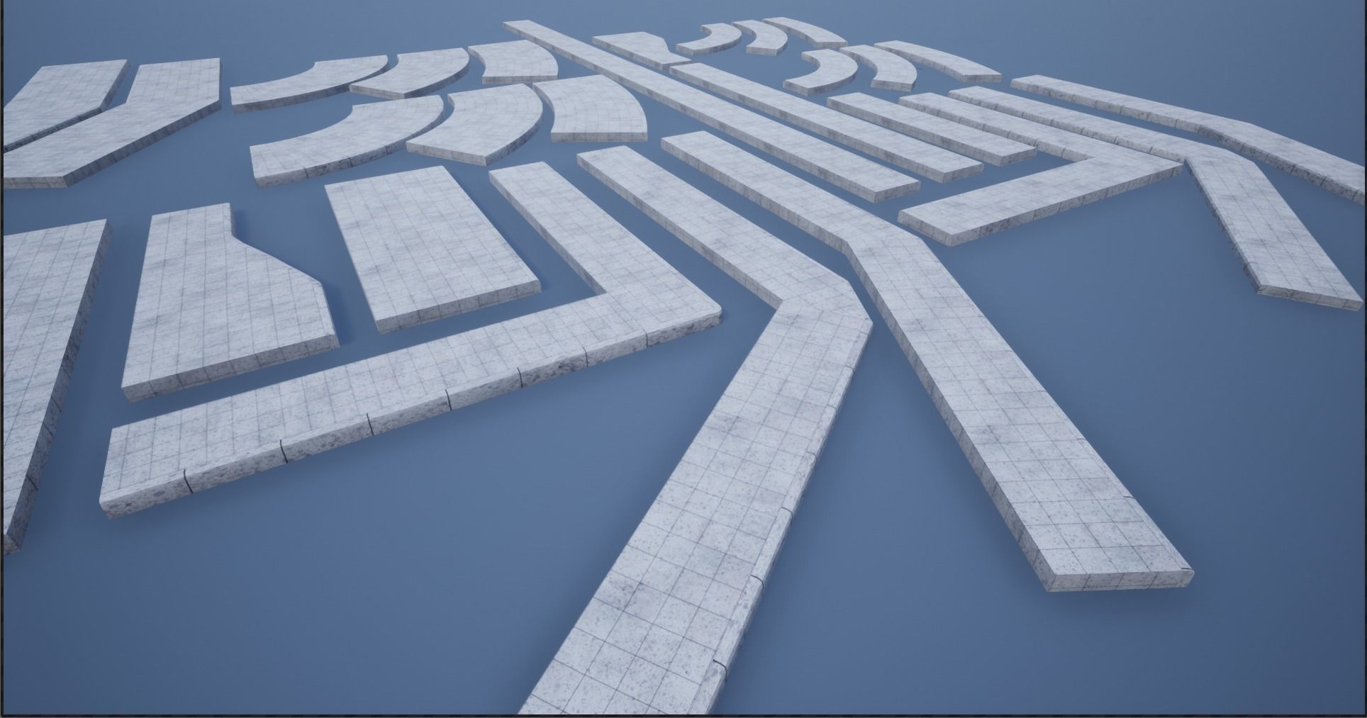 Lowpoly Modular PBR Pavements 2 Low-poly 3D model_4