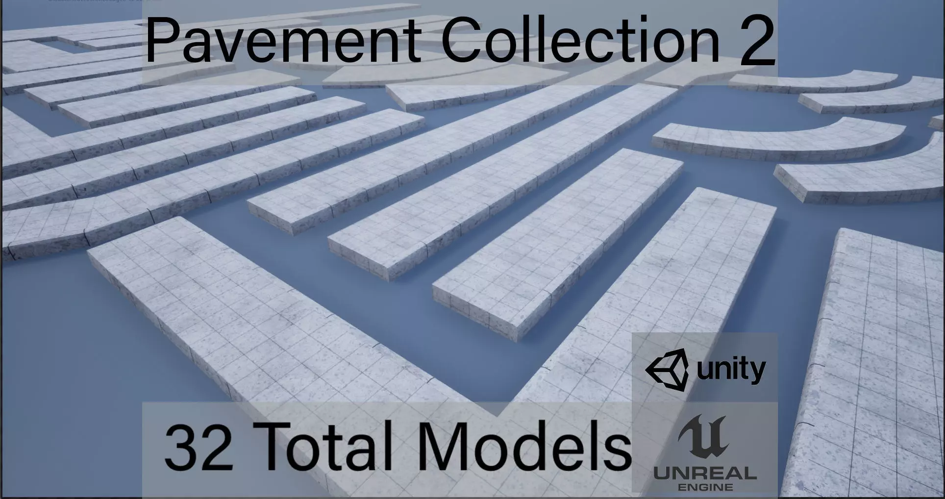 Lowpoly Modular PBR Pavements 2 Low-poly 3D model_0