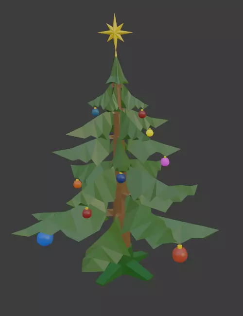 Low Poly Christmas Tree Low-poly 3D model_0