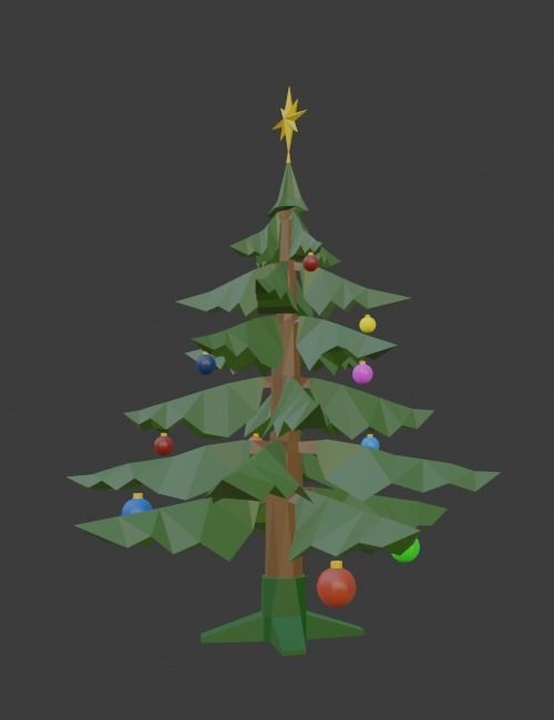 Low Poly Christmas Tree Low-poly 3D model_1