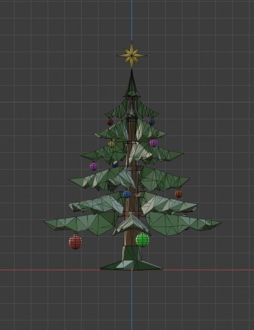 Low Poly Christmas Tree Low-poly 3D model_5