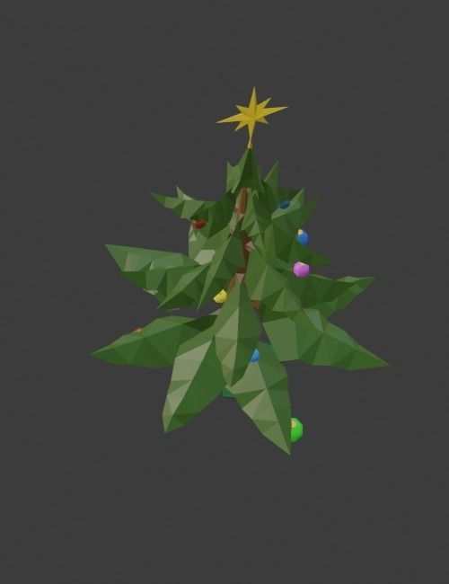 Low Poly Christmas Tree Low-poly 3D model_2