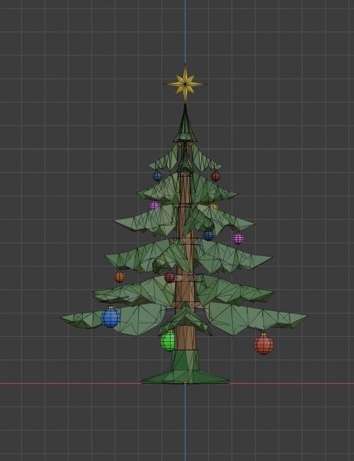 Low Poly Christmas Tree Low-poly 3D model_3