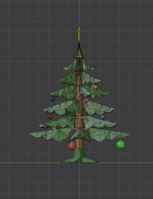 Low Poly Christmas Tree Low-poly 3D model_4