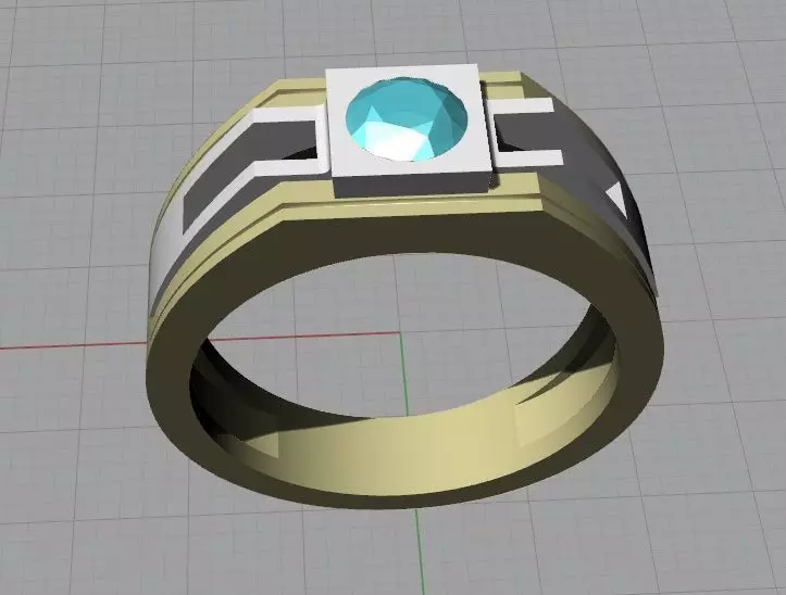  ring  gold ring bi-color ring 3D print model_0