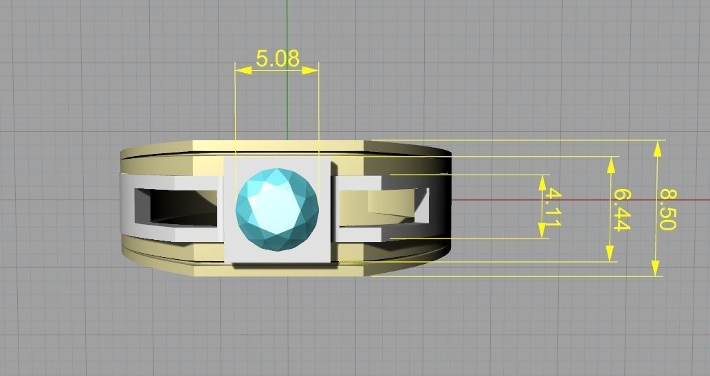  ring  gold ring bi-color ring 3D print model_6