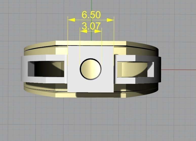  ring  gold ring bi-color ring 3D print model_5