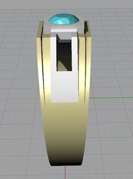  ring  gold ring bi-color ring 3D print model_3