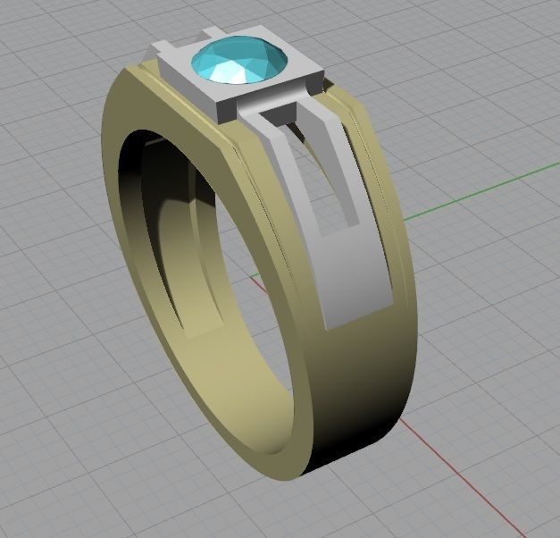  ring  gold ring bi-color ring 3D print model_2