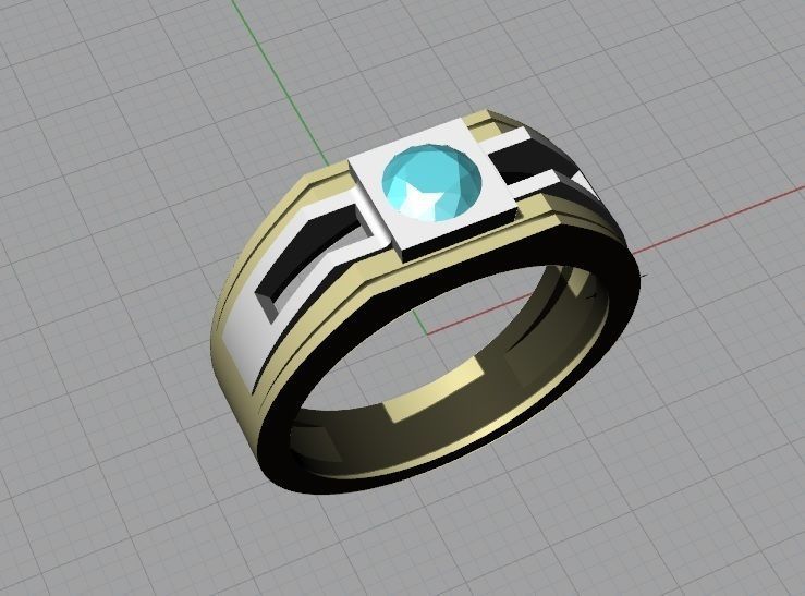  ring  gold ring bi-color ring 3D print model_1