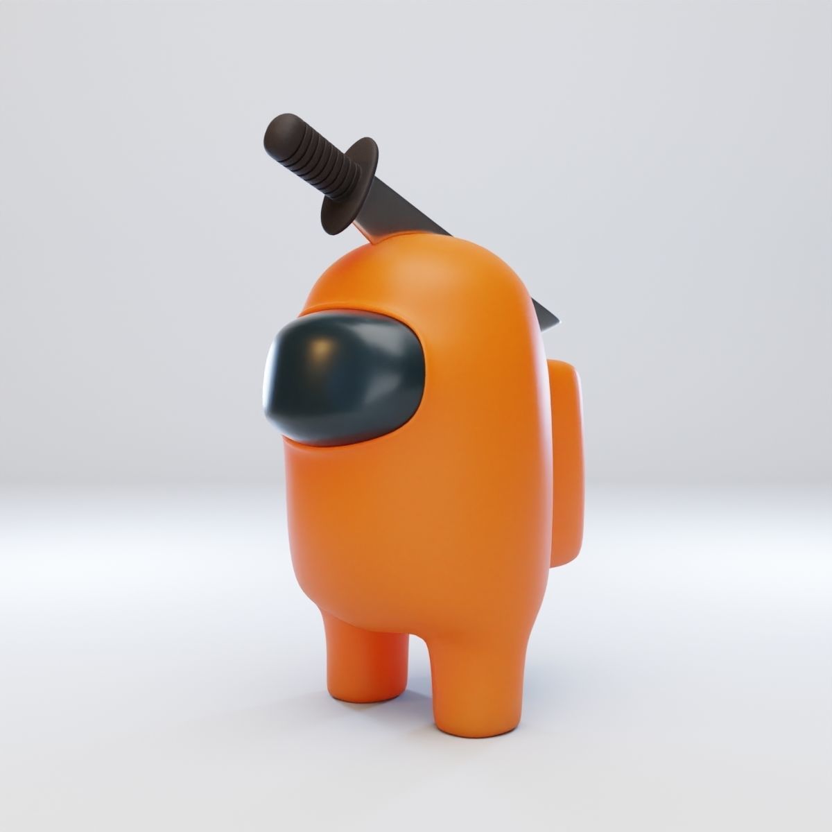 Among Us Knife Hat Character 3D model_2