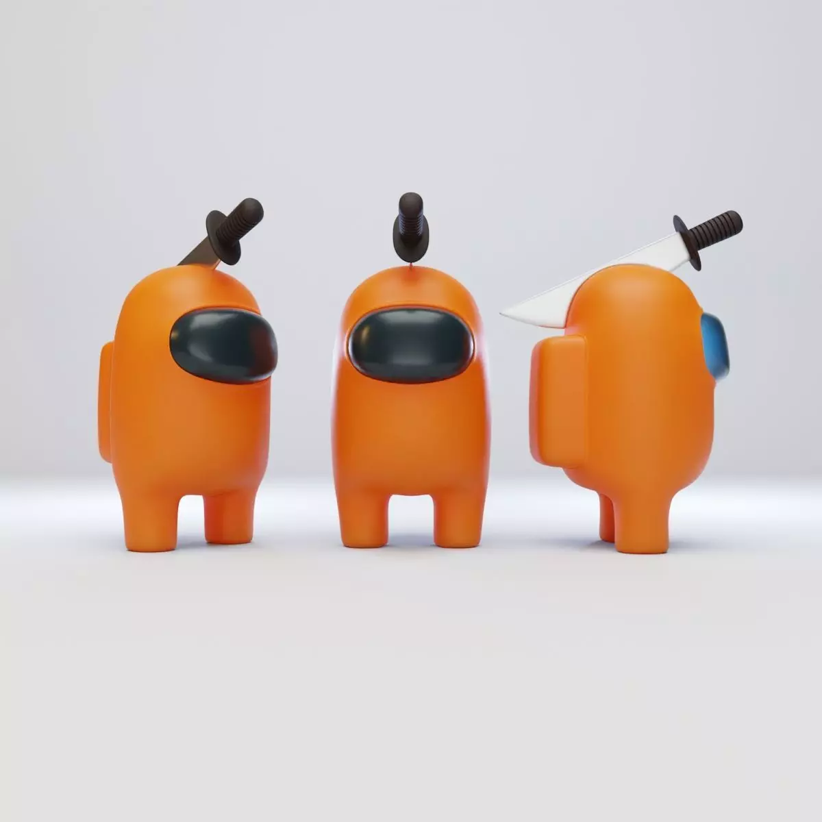 Among Us Knife Hat Character 3D model_0