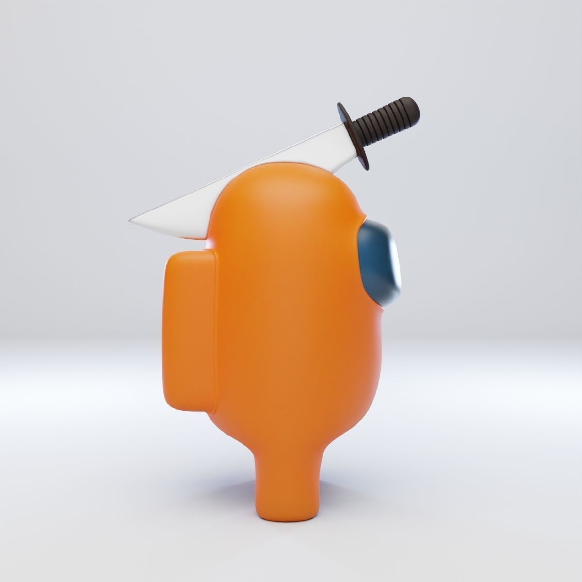 Among Us Knife Hat Character 3D model_7