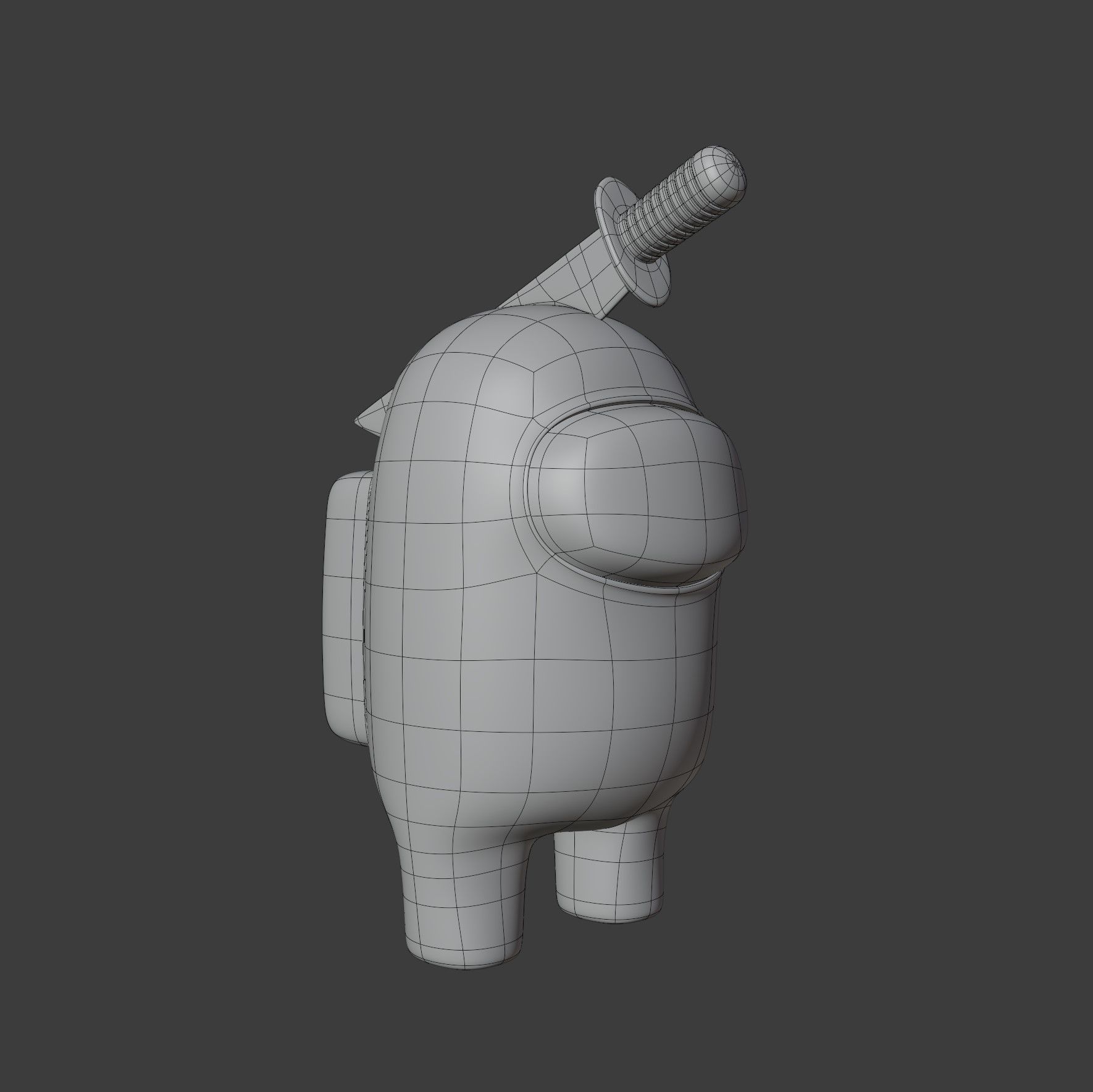 Among Us Knife Hat Character 3D model_16