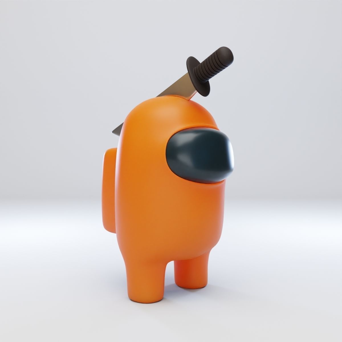 Among Us Knife Hat Character 3D model_8