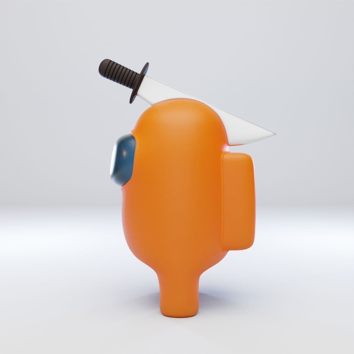 Among Us Knife Hat Character 3D model_3