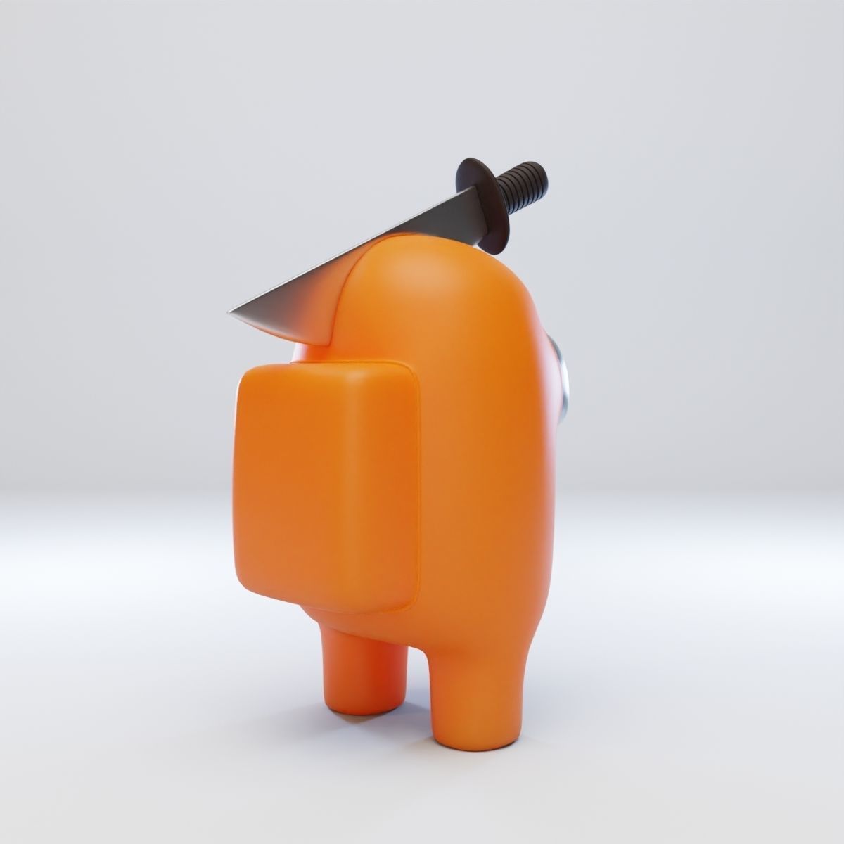 Among Us Knife Hat Character 3D model_6