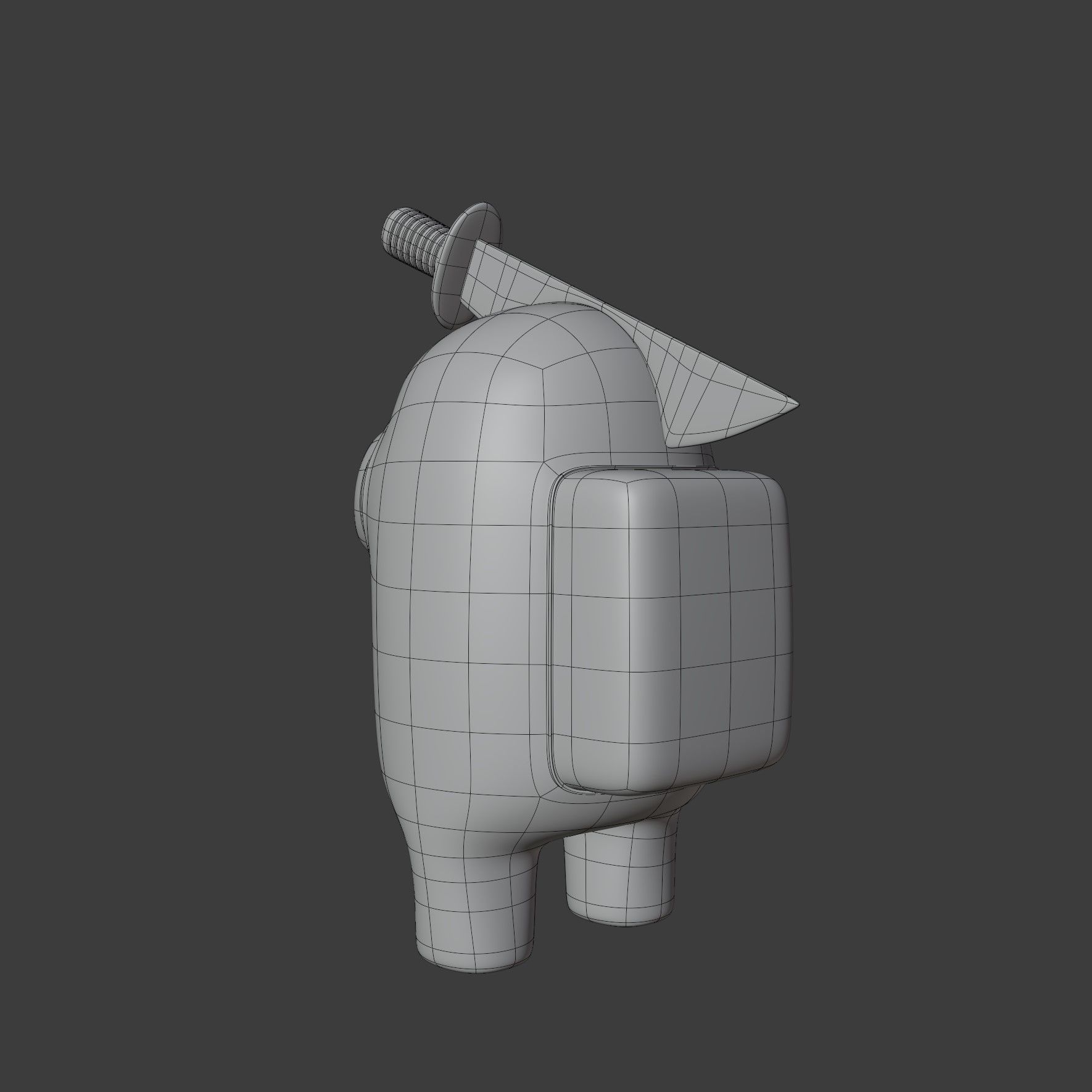 Among Us Knife Hat Character 3D model_12