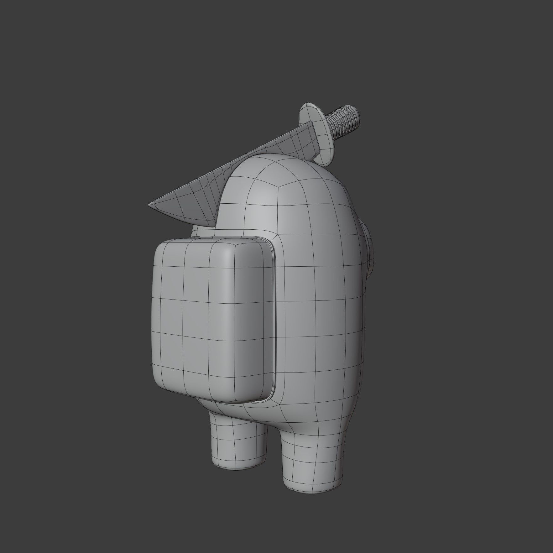 Among Us Knife Hat Character 3D model_14