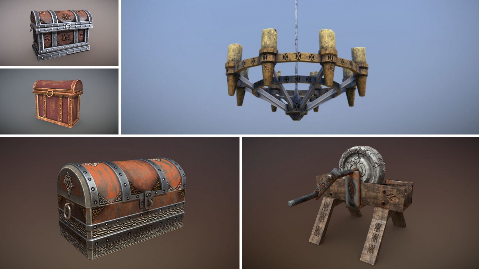 Medieval Props Unreal Engine  Low-poly 3D model_3