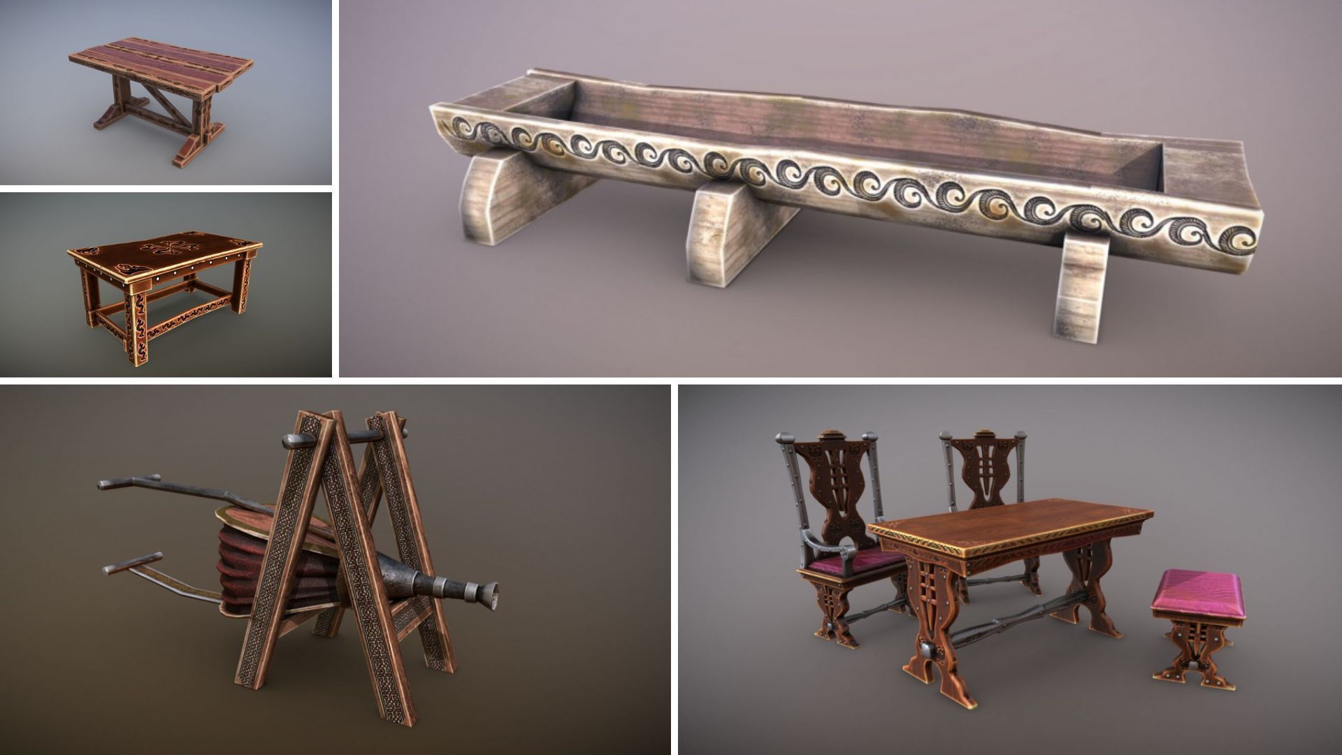 Medieval Props Unreal Engine  Low-poly 3D model_1