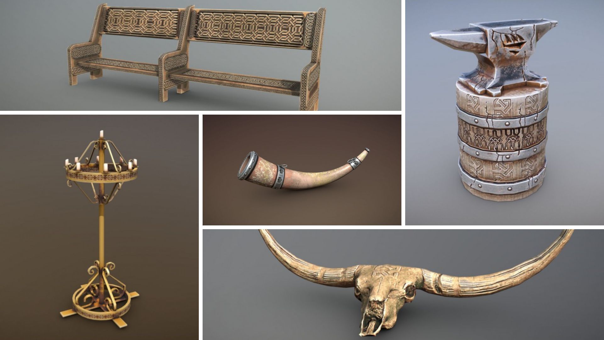 Medieval Props Unreal Engine  Low-poly 3D model_2