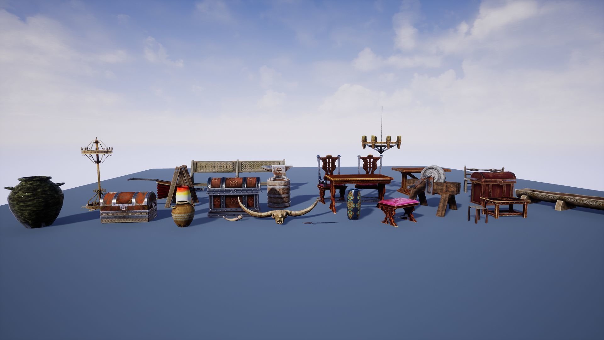 Medieval Props Unreal Engine  Low-poly 3D model_11