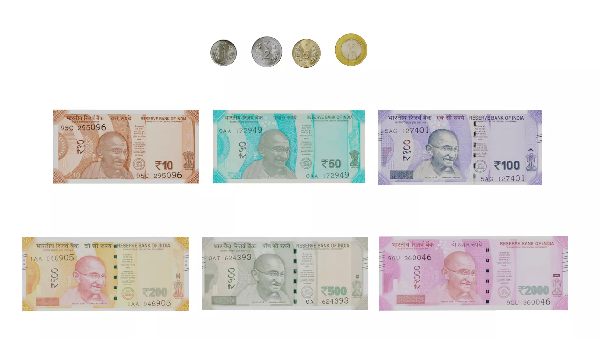 Indian Currency Low-poly 3D model