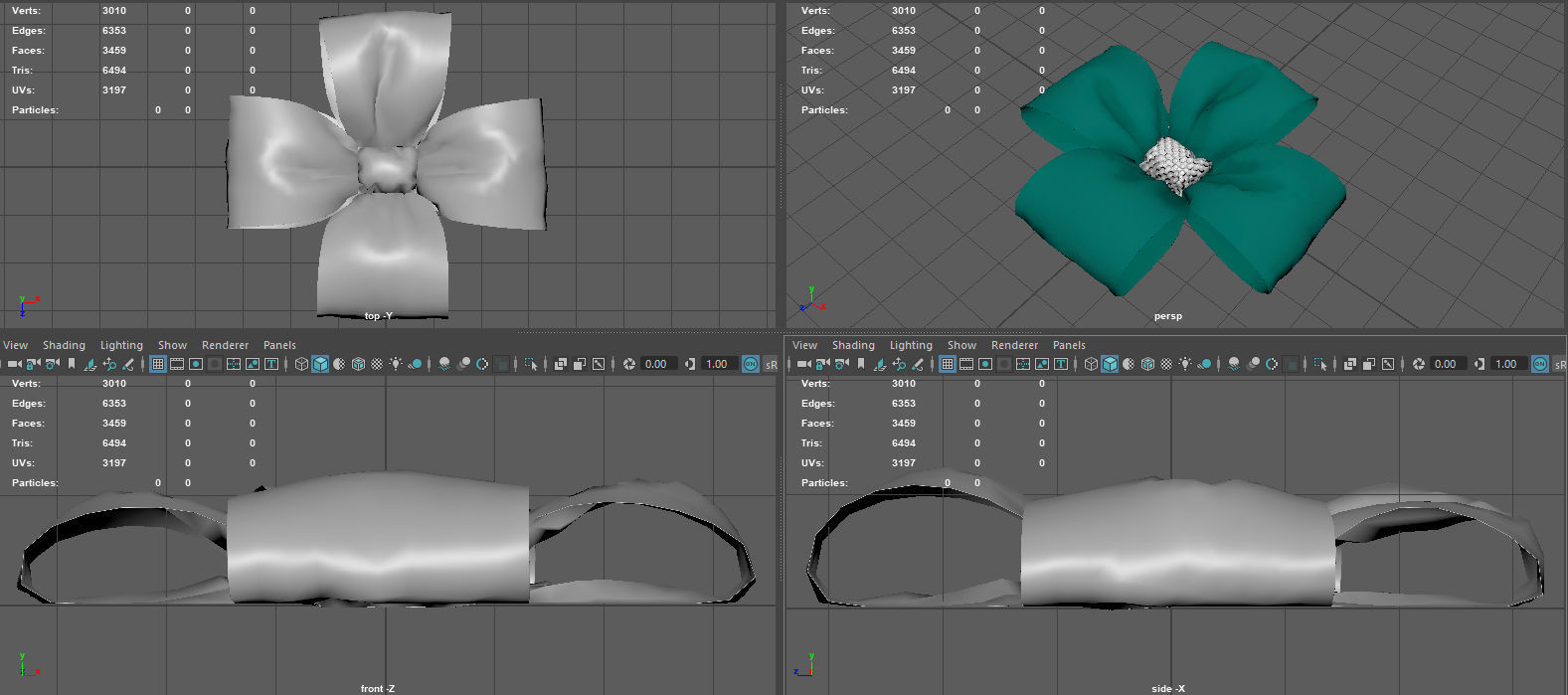 GIFT BOW 3 Low-poly 3D model_13