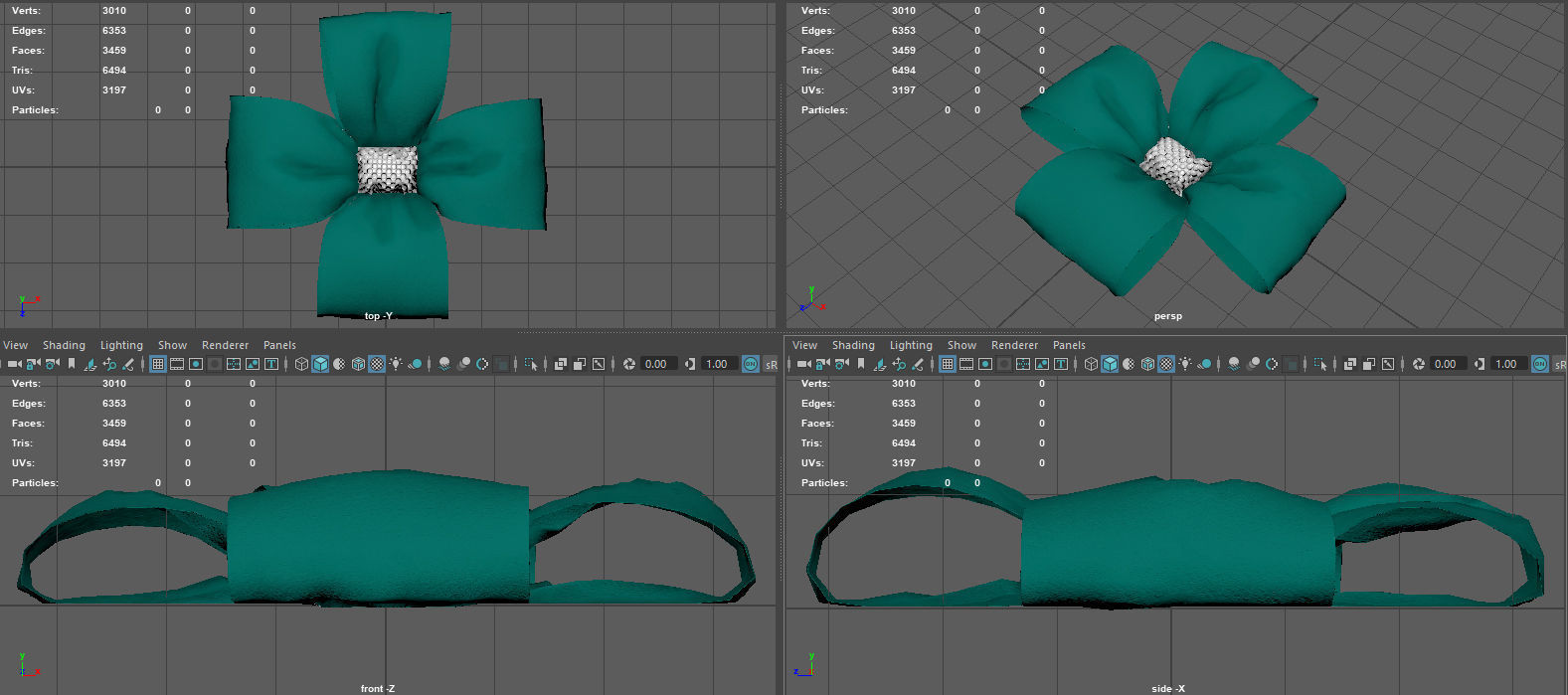 GIFT BOW 3 Low-poly 3D model_12