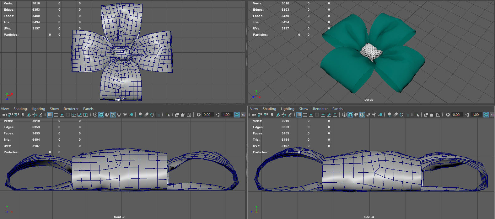 GIFT BOW 3 Low-poly 3D model_14