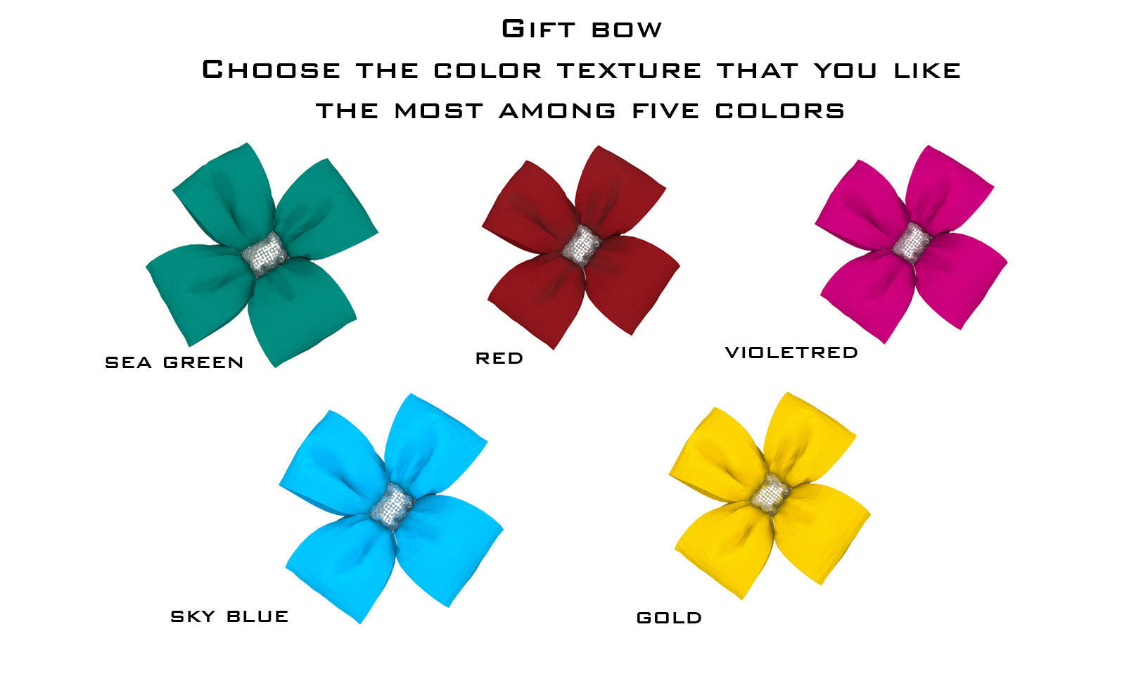 GIFT BOW 3 Low-poly 3D model_1