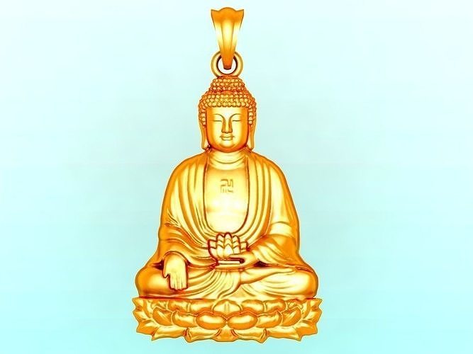 Amitabha Buddha Pendant - Adida Buddha pendant - Buddha pendant 3D print model