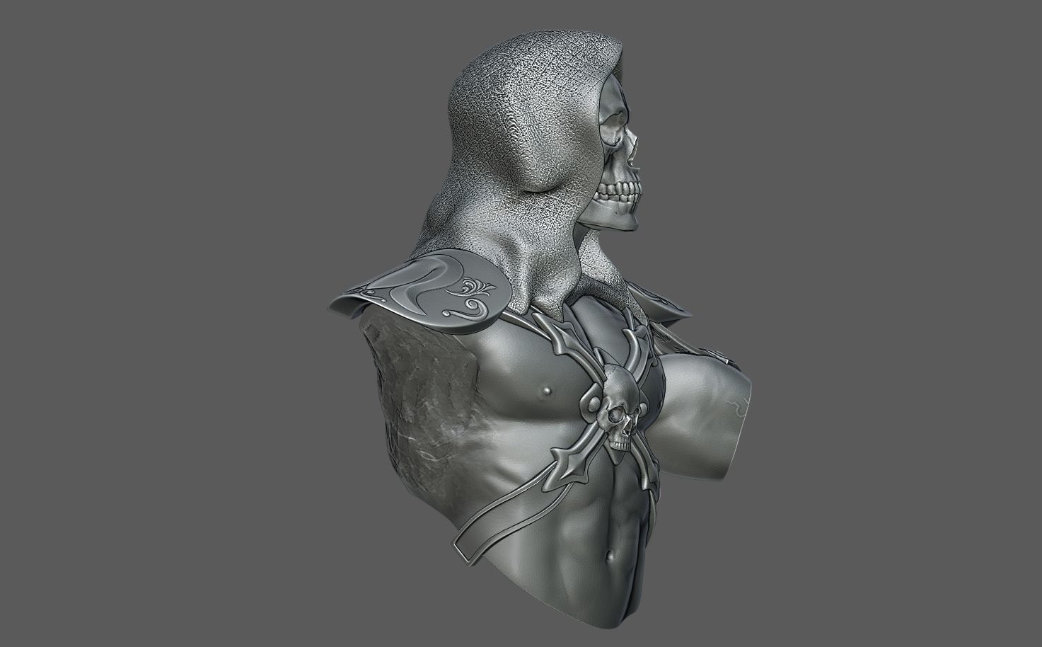 Skeletor Bust 3D print model_7