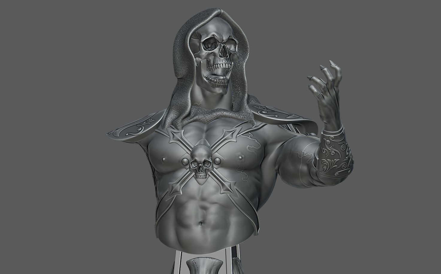Skeletor Bust 3D print model_3
