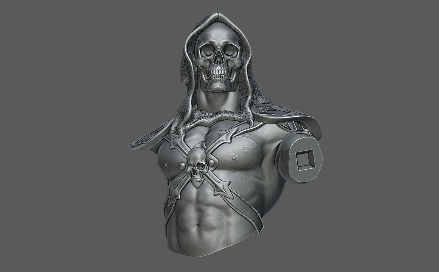 Skeletor Bust 3D print model_6