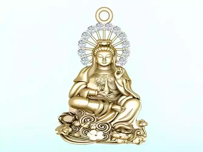 GuanYin pendant - Buddha  pendant - N911910
