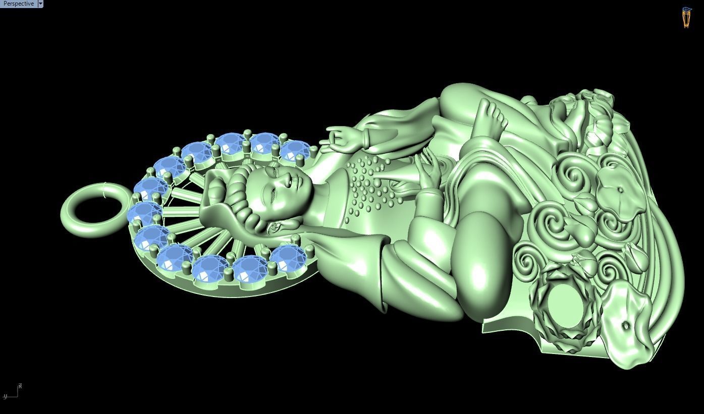 Buddha Guan Yin pendant 3D print model_4